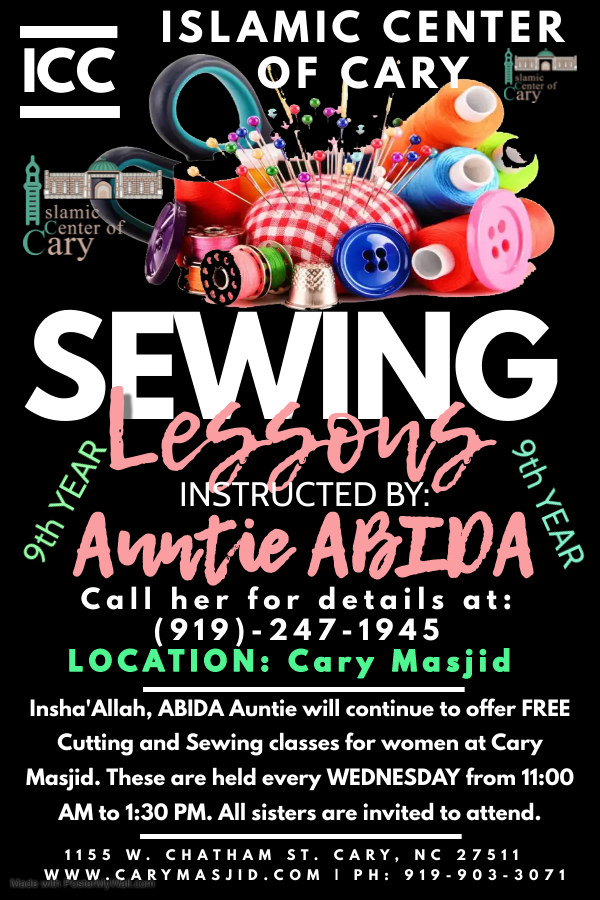 FREE Sewing Lessons by Sr. Abida