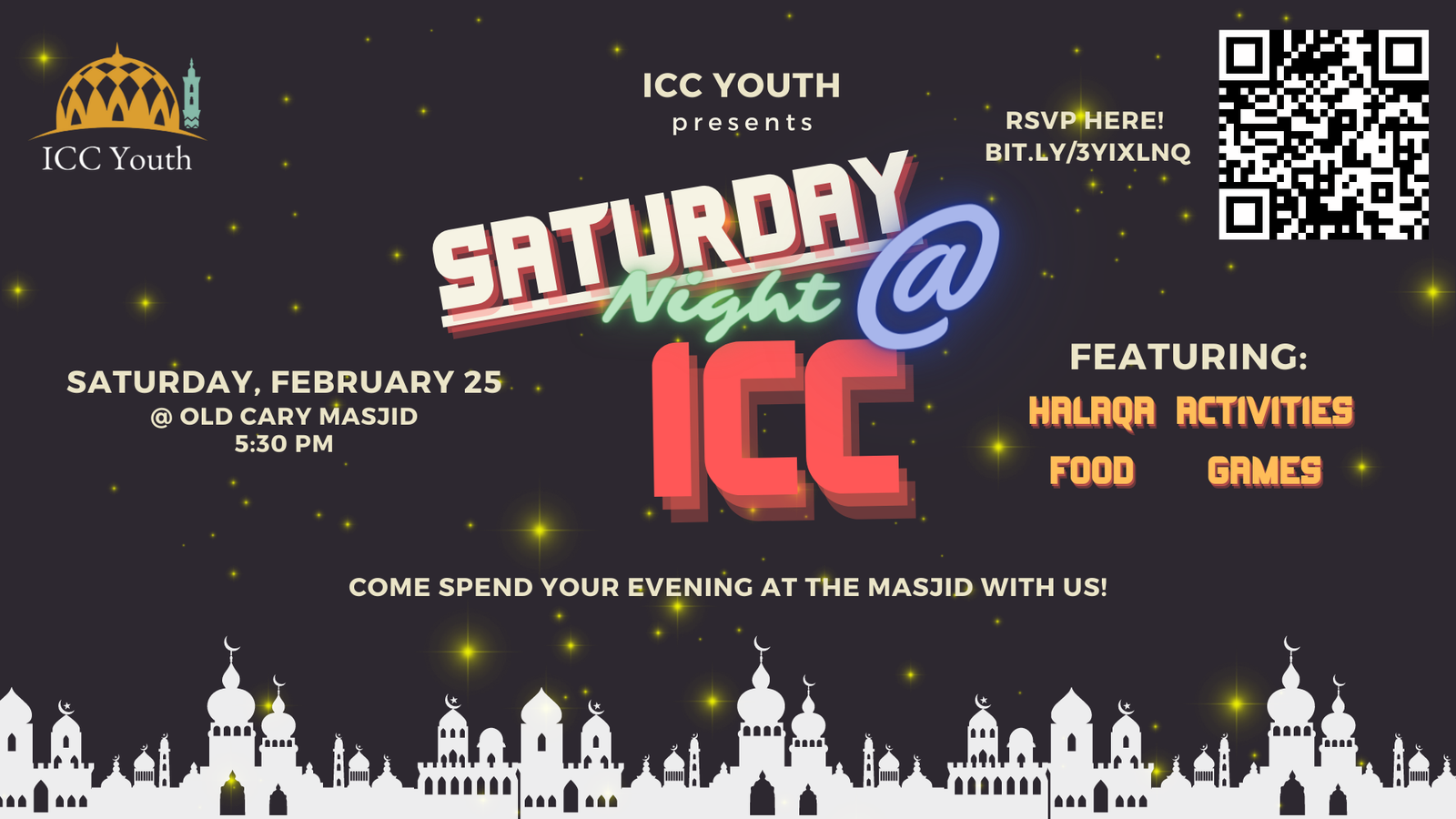 ICC Youth Saturday Night Program - Feb 25th - Cary Masjid