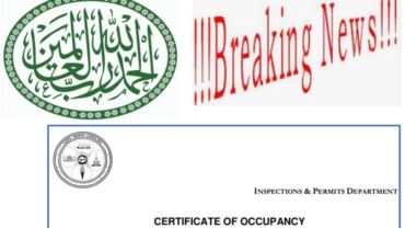 NEW CARY MASJID granted certificate of occupancy