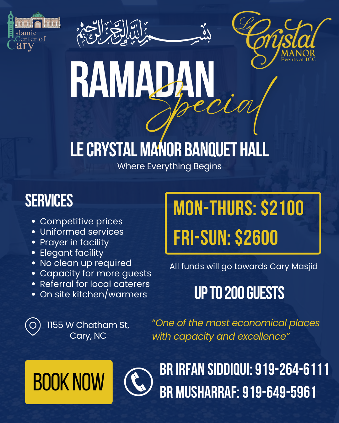 Mo-Th $2100 Fr-Su $2500 – 6